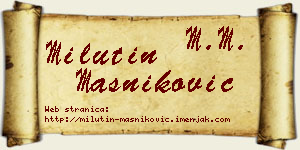Milutin Masniković vizit kartica